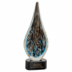 Blue/Gold Raindrop Artglass Award