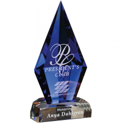 Blue Azurite Crystal Award