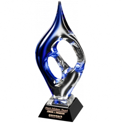 Blue Geo Maze Artglass Award