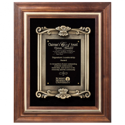 Walnut Framed Cast Plaque