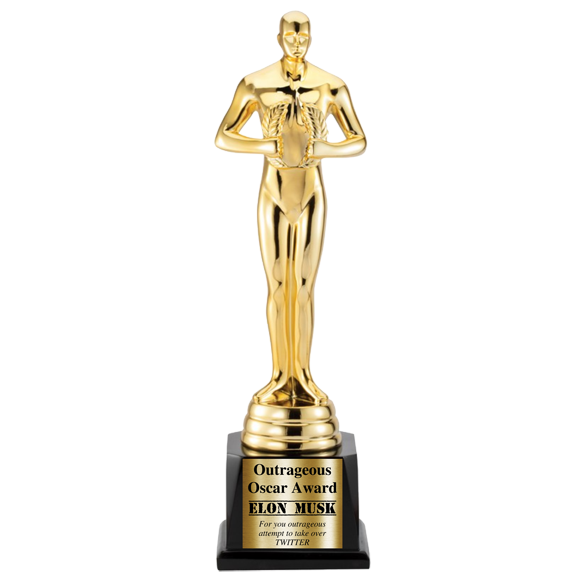 Giant Outrageous Oscar Award Gold Oscar Trophy Statue Paradise Awards