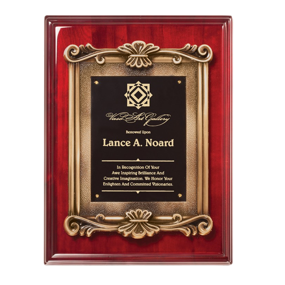 Rosewood Cast Frame Plaque Engraved Solid Wood Plaque Paradise Awards