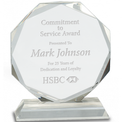 Gem Cut Crystal Octagon Award