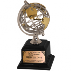Spinning Metal Globe Trophy