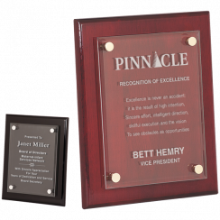 High Gloss Floating Glass Wood Plaque