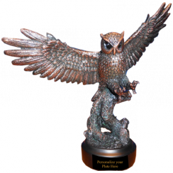 Bronze Flying Owl Award Statue