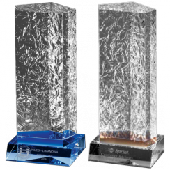 Crackled Pentagon Crystal Award
