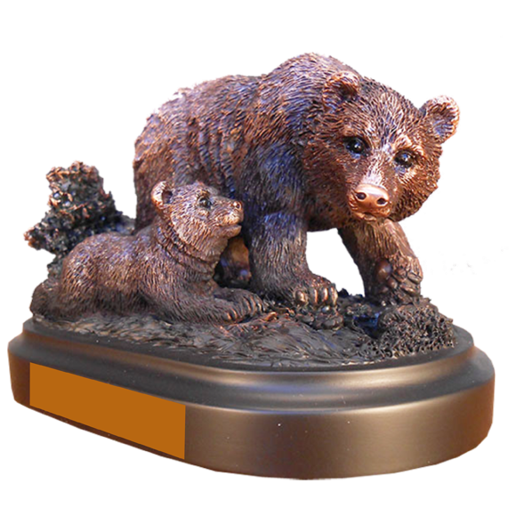 Bronze Bear with Cub Award Statue