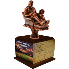 Fantasy Baseball Mega Ring Trophy, Engraved Baseball Ring Statue