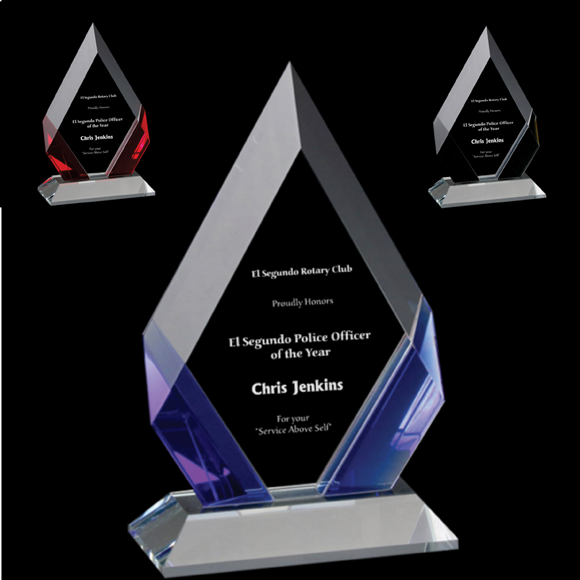 Right Angle Glass Award, Engraved Glass Awards