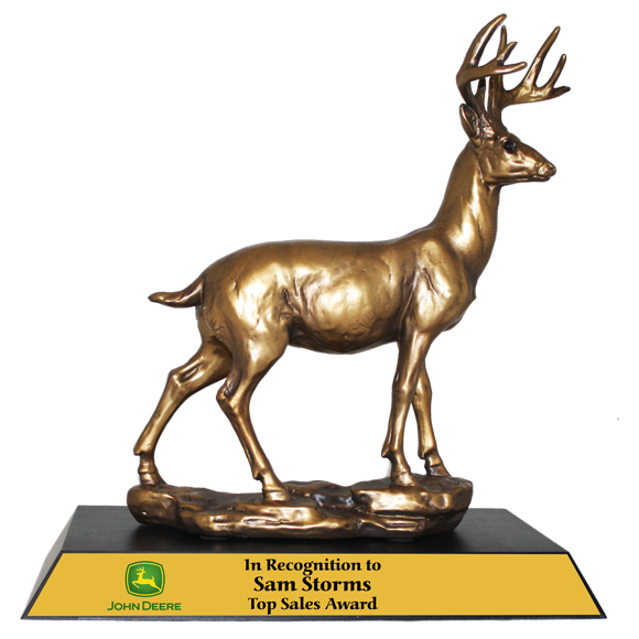 Standing Deer Award Personalized Golden Deer Statue Paradise Awards