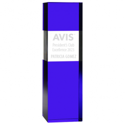 Blue Power Column Crystal Award