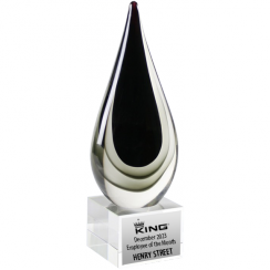 Black Tear Drop Artglass Award