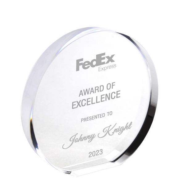 Basic Acrylic Circle Award Engraved Round Acrylic Trophy Paradise Awards