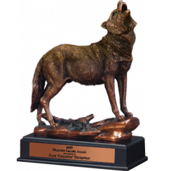 Bronze Standing Wolf Trophy