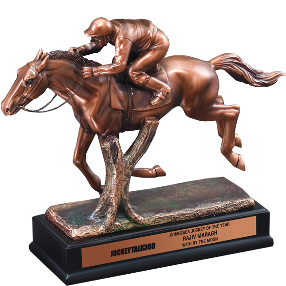Bronze Jockey and Horse Trophy Bronze Horse Racing Award Statue