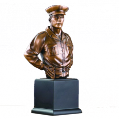 Bronze Male Policeman Bust Trophy
