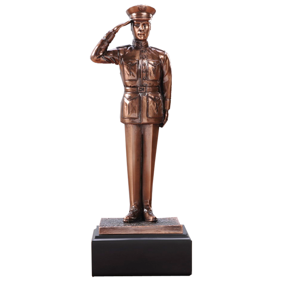 Bronze Military Dress Uniform Trophy
