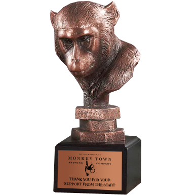 Personalised Engraved Monkey Award Great Player Team Award 