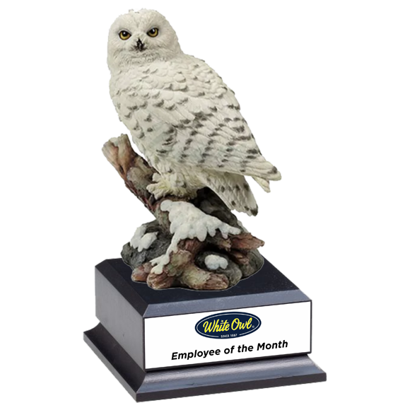 Snow Owl Award Personalized White Snow Owl Statue Paradise Awards