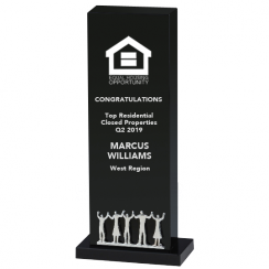 Black Teamwork Tower Crystal Award