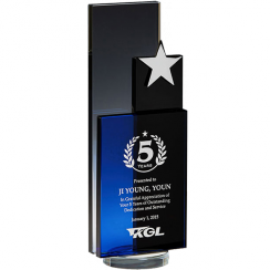 Sea Blue Star Crystal Award