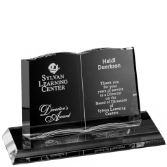 Open Standing Book Crystal Award