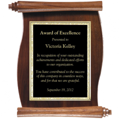 Walnut Scroll Wood Plaque
