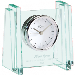 Glass Pillars Desk Clock
