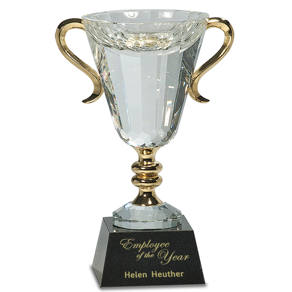 Crystal Trophy Cup of Praise, Personalized Crystal Cup Trophy