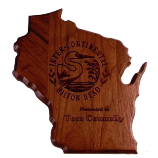 wisconsin state wood plaque