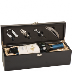 Black Matte Single Wine Box Gift Set