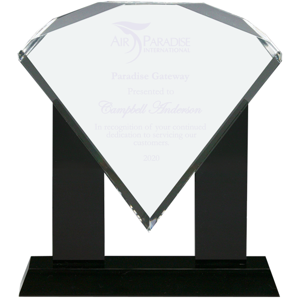 Acrylic Rising Diamond Award Engraved Victory Diamond Trophy