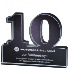 10 Years of Service Free Standing Award