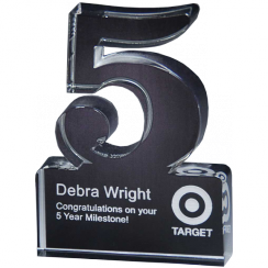 5 Years of Service Free Standing Award