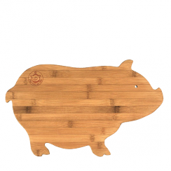 Pig Shaped Bamboo Plaque