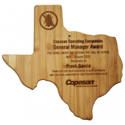 Texas Shaped Bamboo Plaque