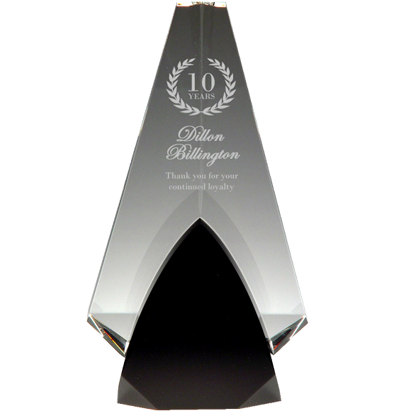 Solid Partners Elite Crystal Award | Engraved Glass Tower Statue ...