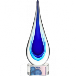 Blue Teardrop Art Glass Award