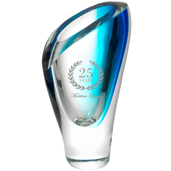 Multi Color Lush Vase Award Personalized Artglass Trophy Paradise