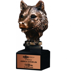 Bronze Wolf Head Trophy